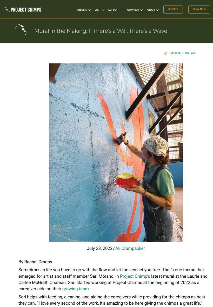 Project Chimps article by Rachel Dragas, Mural in the Making: If There's a Will, There's a Wave